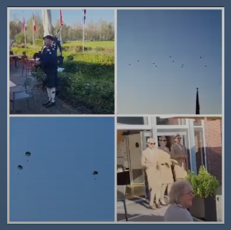 Fotocollage bij de airborne golfwedstrijd op Golfclub Heelsum